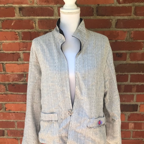 K.D. Spring Women's Reversible Jacket Blazer Tank Shell Linen Blend Sz Medium M - Picture 3 of 15